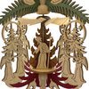 Angels and Tree with Nativity Motif Pyramid Ornament by Harald Kreissl