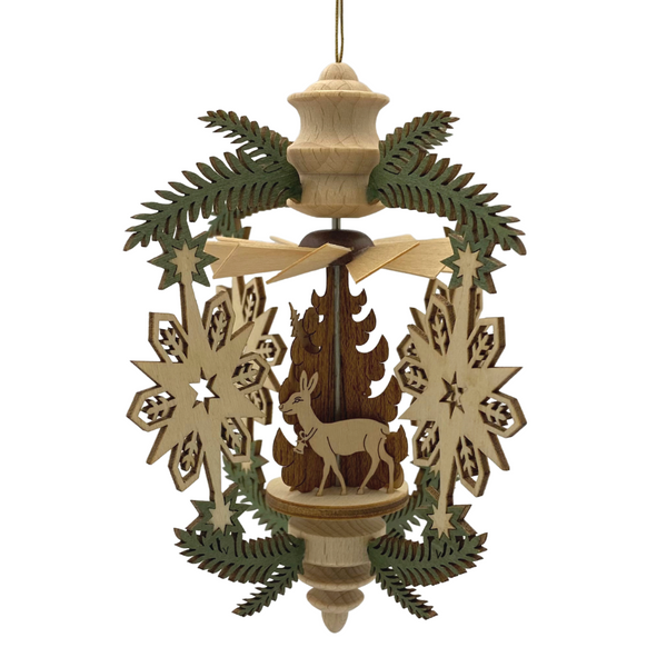 Snowstar Frame with Santa, Hanging Pyramid by Harald Kreissl
