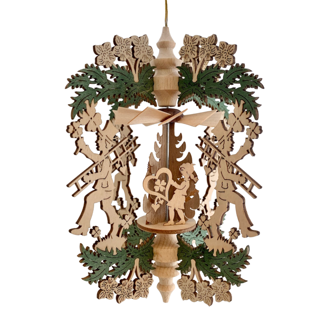 Good Luck Frame with Lucky Symbols Motif Pyramid Ornament by Harald Kreissl