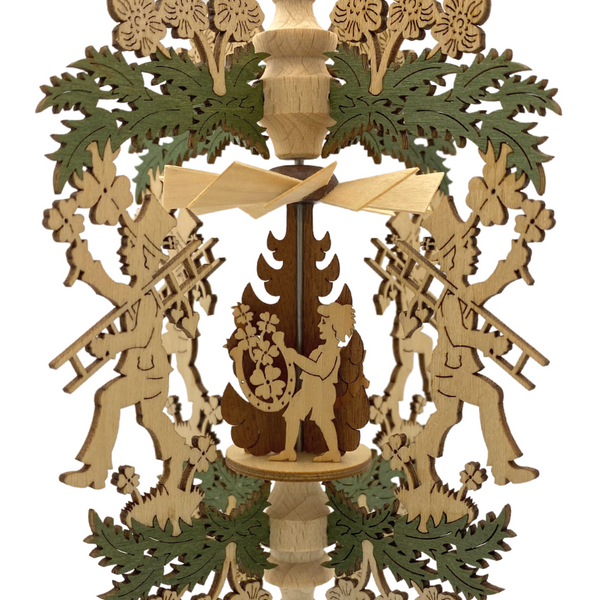 Good Luck Frame with Lucky Symbols Motif Pyramid Ornament by Harald Kreissl