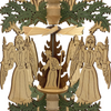 Candle bearing Angel Frame with Holy Family Motif Pyramid Ornament by Harald Kreissl