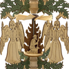 Candle bearing Angel Frame with Holy Family Motif Pyramid Ornament by Harald Kreissl