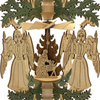 Candle bearing Angel Frame with Holy Family Motif Pyramid Ornament by Harald Kreissl