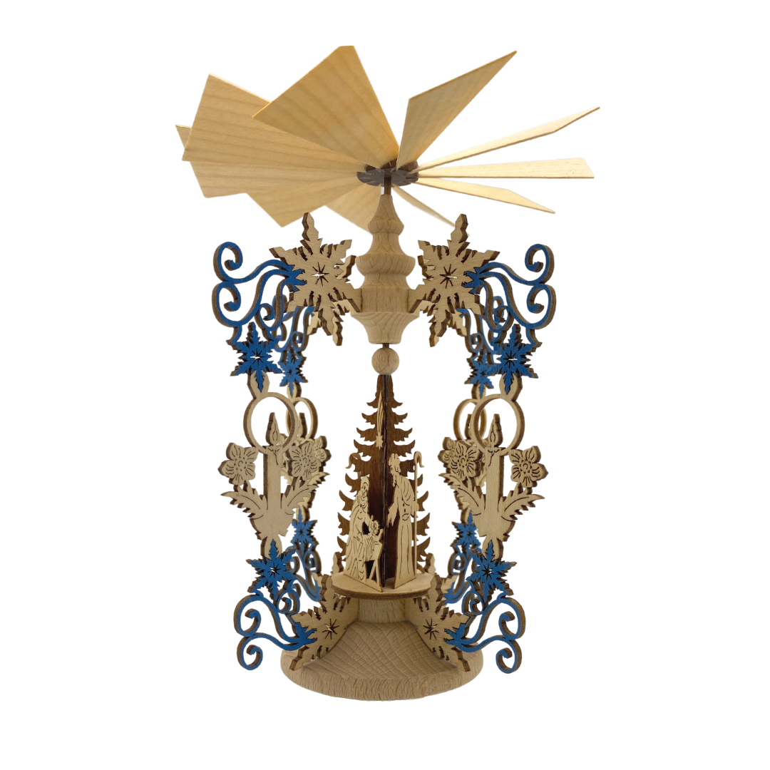 Table Pyramid Crystal Candle / Christ's Birth by Harald Kreissl