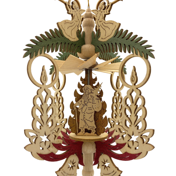 Ribbon Candle Frame with Santa Motif Pyramid Ornament by Harald Kreissl