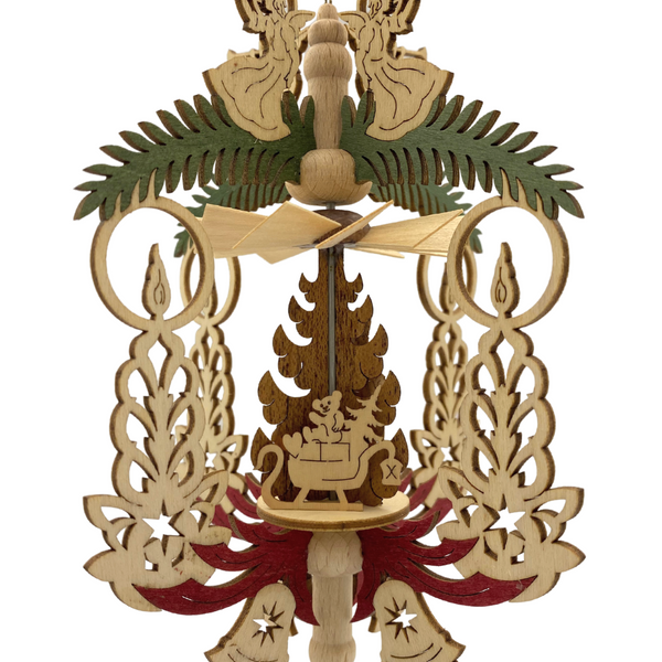 Ribbon Candle Frame with Santa Motif Pyramid Ornament by Harald Kreissl