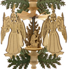Candle bearing Angel Frame with Nativity Motif Pyramid Ornament by Harald Kreissl