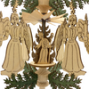 Candle bearing Angel Frame with Nativity Motif Pyramid Ornament by Harald Kreissl