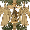 Candle bearing Angel Frame with Nativity Motif Pyramid Ornament by Harald Kreissl