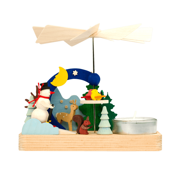 Snowman with Single Tealight, Pyramid by Graupner Holzminiaturen