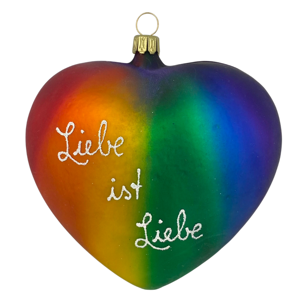 Heart Ornament, Pride "Liebe ist Liebe/Love is Love" by Glas Bartholmes