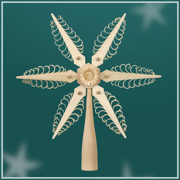 Wooden Star Tree Topper by Martina Rudolph in Seiffen