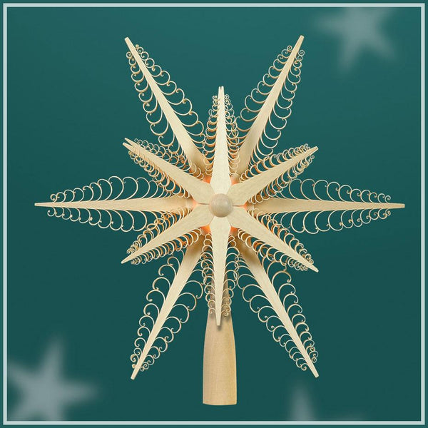 Lighted 2 Layer Star Tree Topper by Martina Rudolph in Seiffen