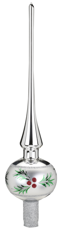 Evergreen Tree Topper, silver, 11.9