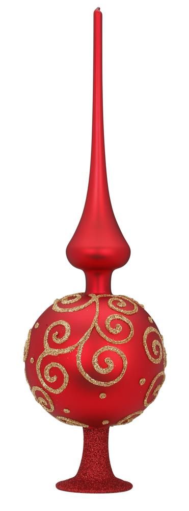 14.2" Red & Gold Barocco Tree Topper by Inge Glas