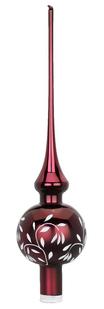 Vintage Lightness Tree Topper, burgundy, 11.9" by Inge Glas of Germany