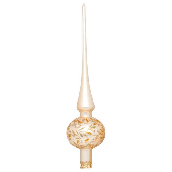 Delights Finial Tree Topper, champagne matte, 11.9" by Inge Glas of Germany