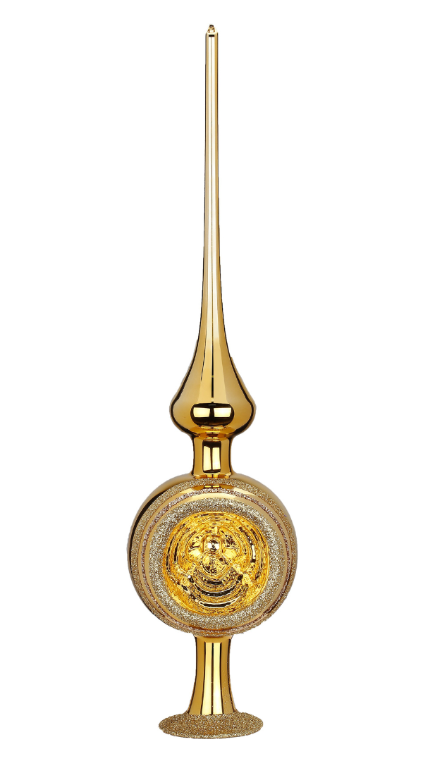 Classic Reflex Tree Topper, Inkagold 14.2" by Inge Glas of Germany