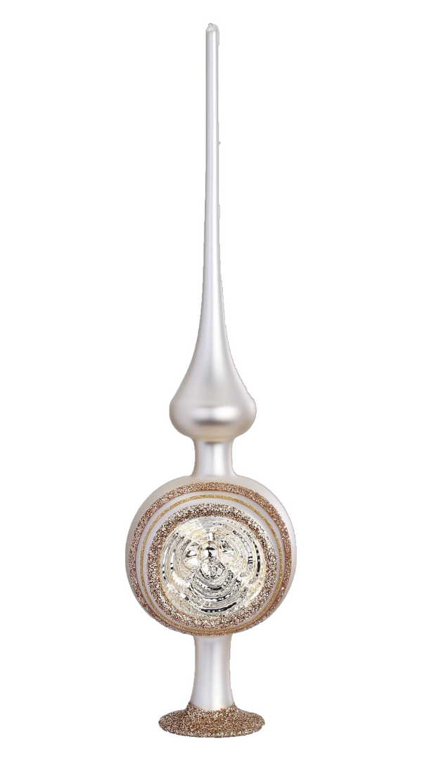 Classic Reflex Tree Topper, champagne matte, 13" by Inge Glas of Germany