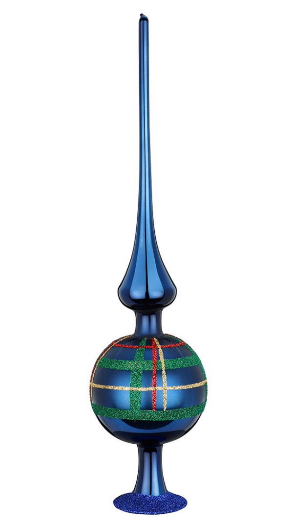 Squared Finial Tree Topper, midnight shiny by Inge Glas of Germany