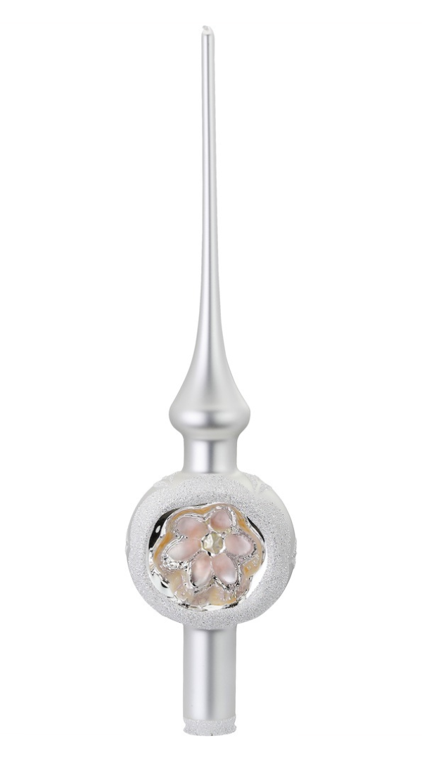 Blossoms Reflections Tree Topper, white matte, 11.9"by Inge Glas of Germany