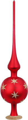 Sparkling Sky Tree Topper, red matte, 33cm by Inge Glas of Germany