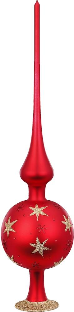 Sparkling Sky Tree Topper, red matte, 33cm by Inge Glas of Germany