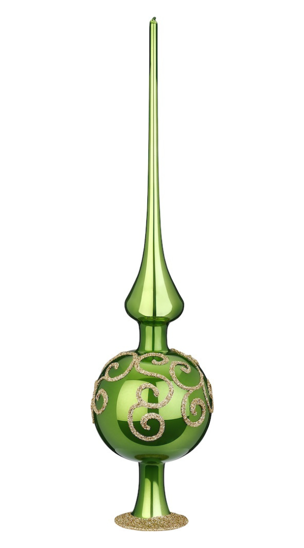 Angel Hair Tree Topper, mint green pearl, 13" by Inge Glas of Germany