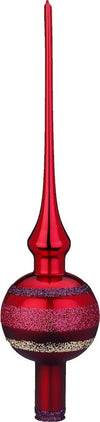 Block Stripes Tree Topper, Dark Red by Inge Glas of Germany