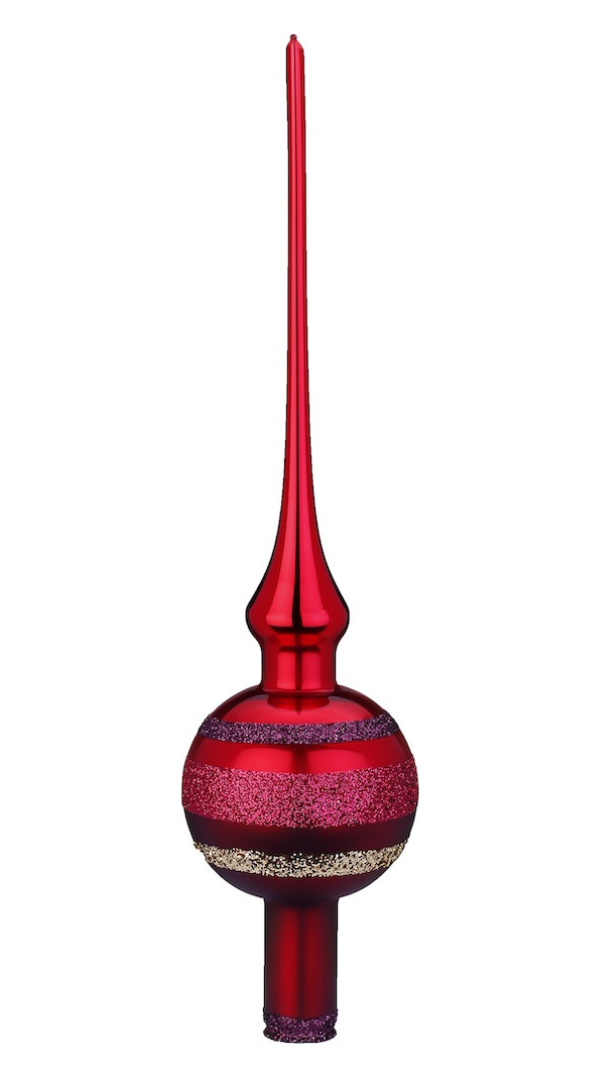 Block Stripes Tree Topper, Dark Red by Inge Glas of Germany
