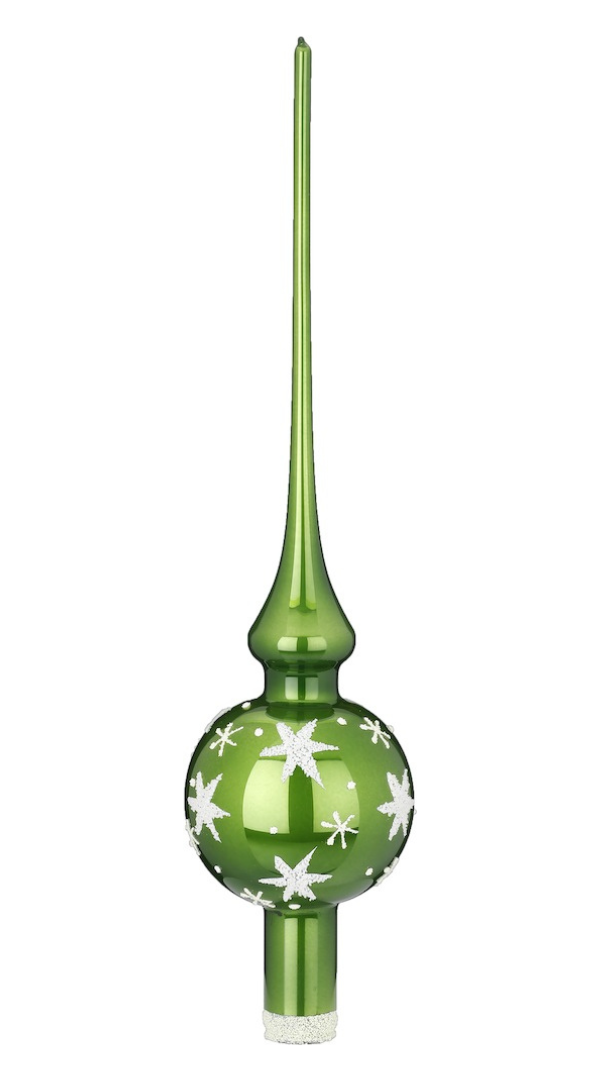 Sparkling Sky Tree Topper, mint green pearl, 11.9" by Inge Glas of Germany