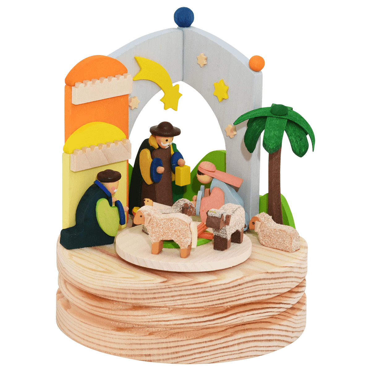 The Nativity, Wind Up Music Box by Graupner Holzminiaturen