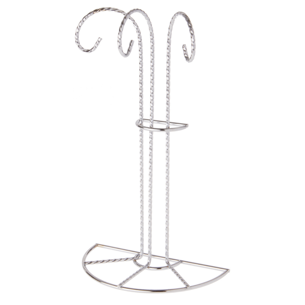 Three Arm Ornament Wall Stand, silver