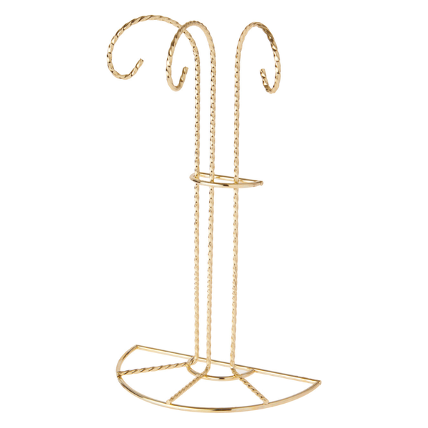 Three Arm Ornament Wall Stand, brass