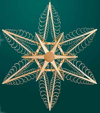 Wooden Star Wall or Window Decoration, 20.5