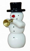 Snowman Band, Snowman with Horn by Erzgebirgische Holzkunst Gahlenz GmbH