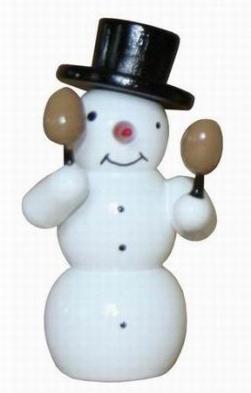 Snowman Band, Snowman with Maracas by Erzgebirgische Holzkunst Gahlenz GmbH