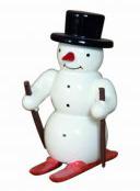 Snowman with Skies, hanging ornament by Erzgebirgische Holzkunst Gahlenz GmbH