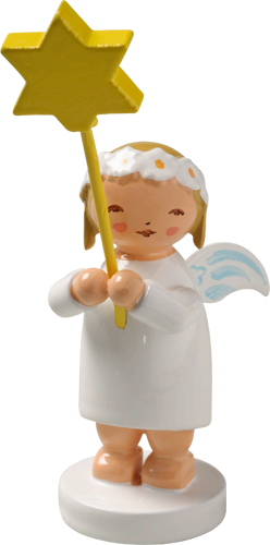 Marguerite Angel with Star Wooden Figurine by Wendt und Kuhn