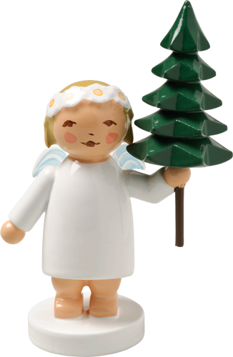 Marguerite Angel with Tree Wooden Figurine by Wendt und Kuhn