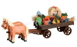 Miniature Horse-Drawn Cart with Spring Flowers by Holzwarenfabrikation Joachim Hoyer
