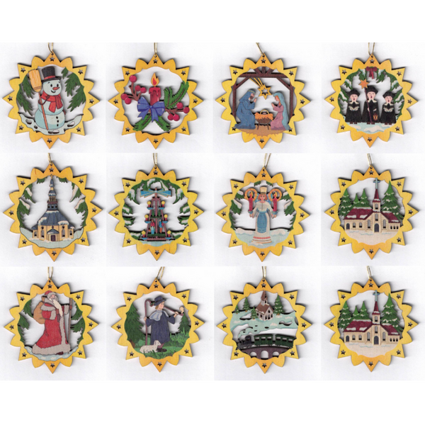 Scroll Circle Ornaments, painted by Kunstgewerbe Lenk und Sohn