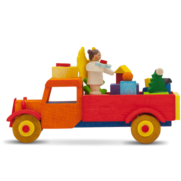 Christmas Truck with Angel Ornament by Graupner Holzminiaturen
