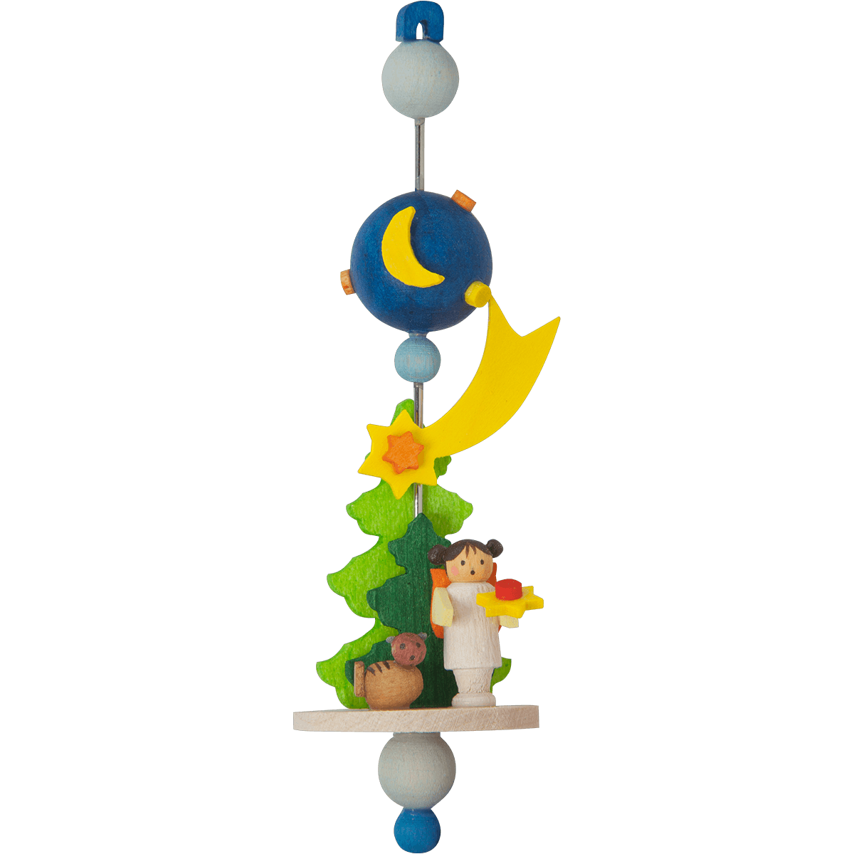 Angel on Spindle Ornament by Graupner Holzminiaturen