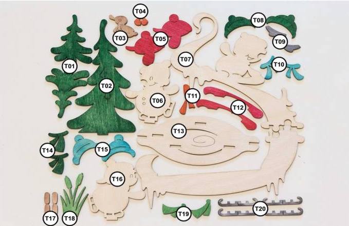 DIY Kit, Sporty Snowmen Window Hanging Decoration by Kuhnert GmbH