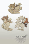 Wood Ornaments-Snowmen sledding by Kuhnert GmbH