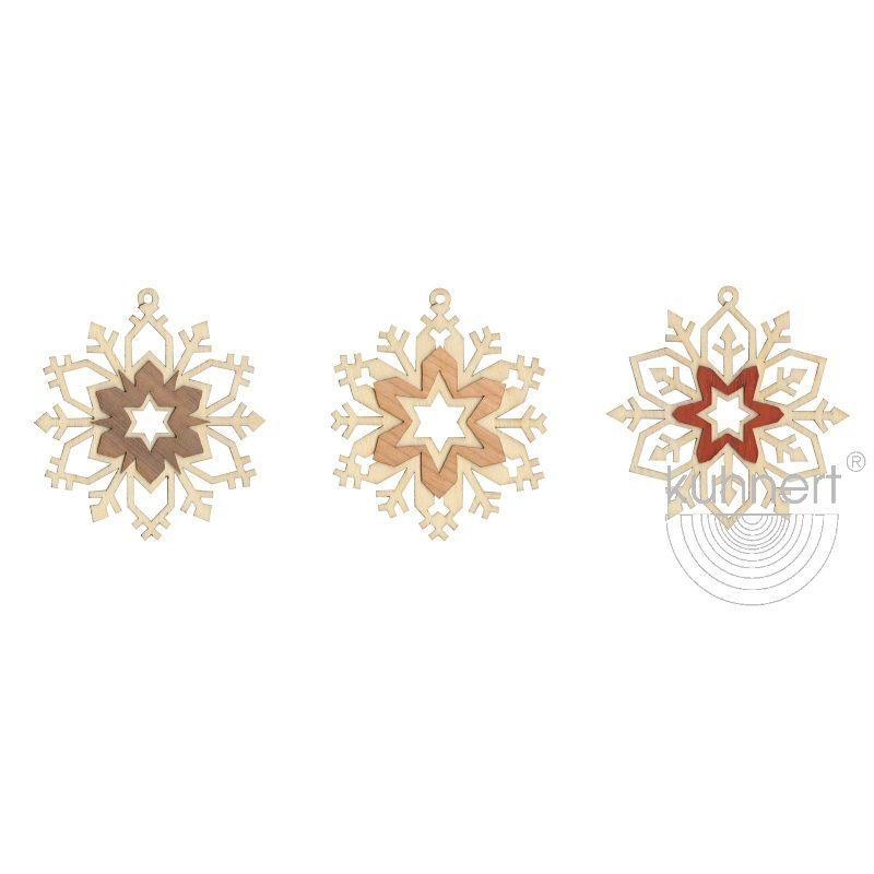 Snowflake Ornament, Walnut by Kuhnert GmbH