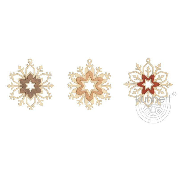 Snowflake Ornament, Walnut by Kuhnert GmbH