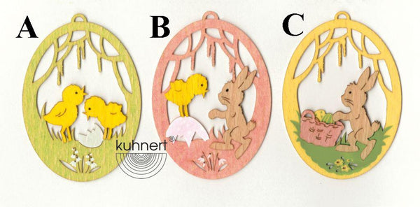 Wood Easter Ornaments, set 3 by Kuhnert GmbH