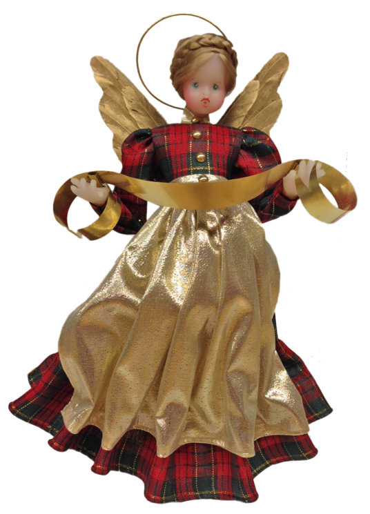 Wax Angel with Red/Green Plaid Dress by Margarete & Leonore Leidel in Iffeldorf